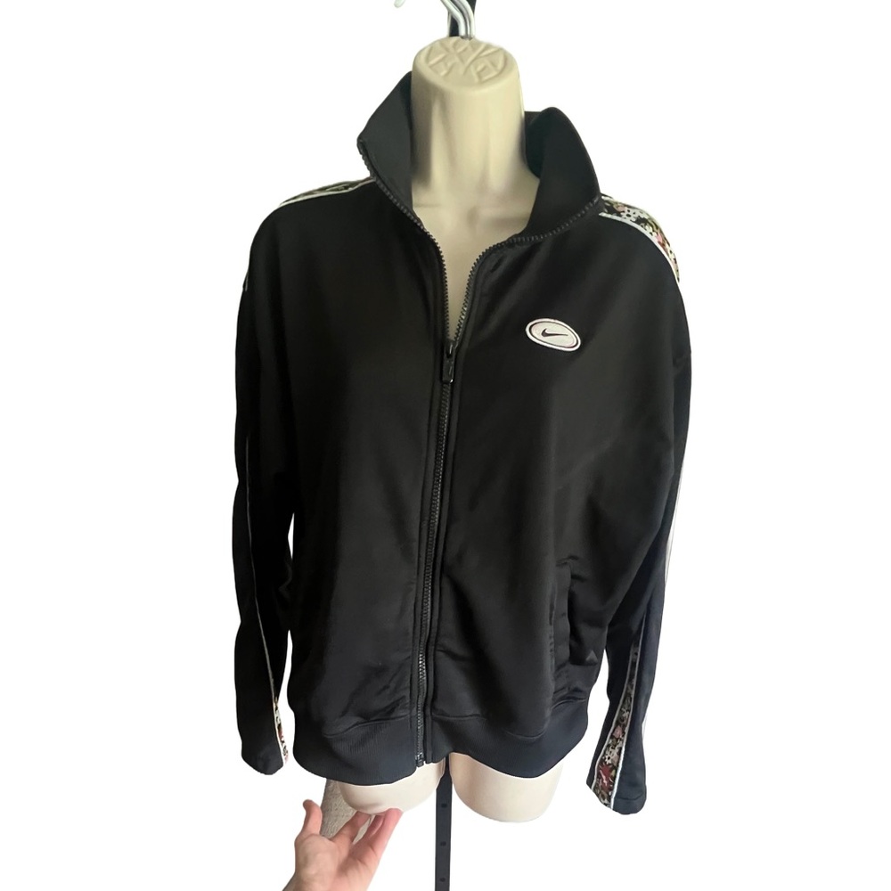 Nike Zip Track Jacket with Floral Sleeve Stripe‎ Size L